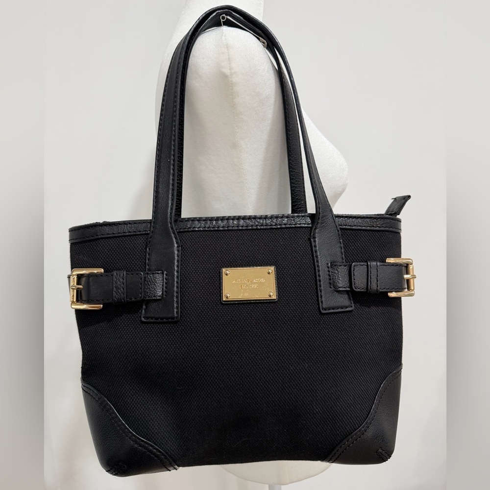 Michael Kors Black Shoulder Bag with Gold Details